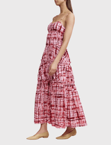Acler Hansen Strappy Midi Dress in Tulip Check Print - Shop at orderofstyle.com