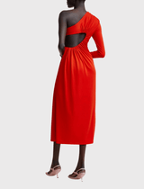 Acler Stanmore One Shoulder Dress in Scarlet