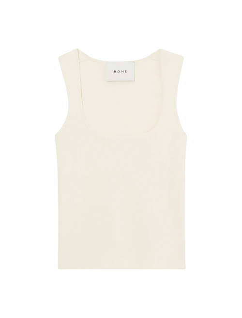 Róhe Bustier-Shaped Knitted Tanktop in Off-White