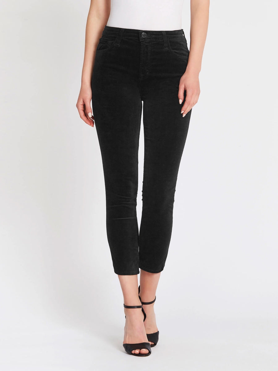 J Brand Ruby High Rise Crop Cigarette Jeans in Black Order Of