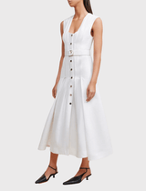 Acler Flaxton Sleeveless Midi Dress in Ivory | Shop At Order Of Style