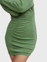 Acler Fulham Long Sleeved Mini Dress in Pine Green