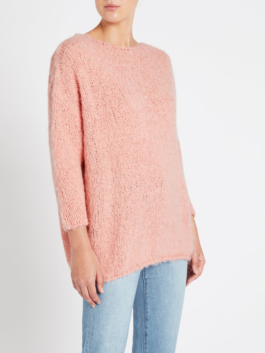 Pull Gilet American Vintage En Alpaga - Taille S (40/42), Rose, Maille Douce - Occasion Très Bon état