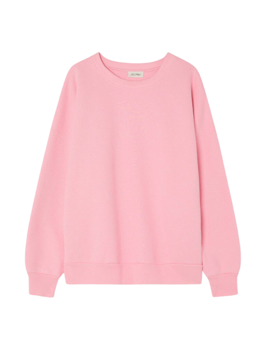Pink crewneck sweater sales
