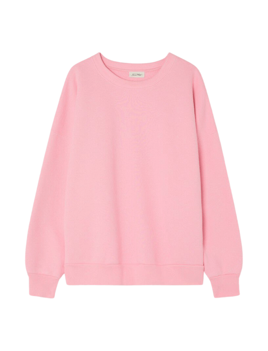 Pink crewneck sweater hot sale
