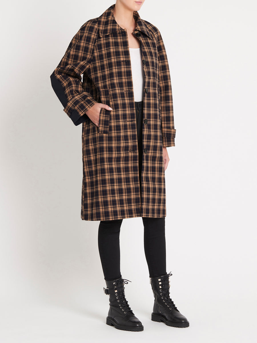 Baum Und Pferdgarten Danja Coat in Navy Orange Check – Order Of Style