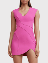 Acler Bayford Mini Dress in Magenta Pink