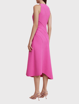 Acler Newgate Midi Dress in Magenta Pink