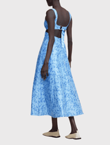 Acler Pennant Sleeveless Maxi Dress in Blue Iris Print
