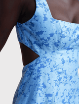 Acler Pennant Sleeveless Maxi Dress in Blue Iris Print