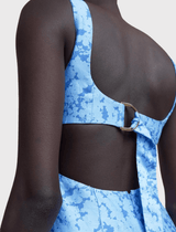 Acler Pennant Sleeveless Maxi Dress in Blue Iris Print