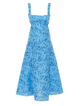 Acler Pennant Sleeveless Maxi Dress in Blue Iris Print