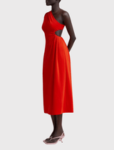 Acler Stanmore One Shoulder Dress in Scarlet