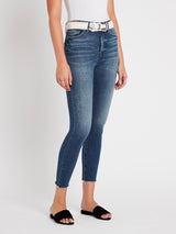 Frame Denim Ali High Rise Cigarette Raw Edge Jean in Lupin