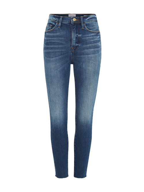 Frame Denim Ali High Rise Cigarette Raw Edge Jean in Lupin