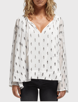 IRO Naomie Peasant Top in White / Silver