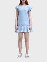 Order Of Style-Nicholas Cotton Canvas Bias Dress-Light Blue