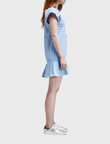 Order Of Style-Nicholas Cotton Canvas Bias Dress-Light Blue