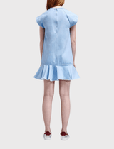 Order Of Style-Nicholas Cotton Canvas Bias Dress-Light Blue