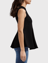 Available At Order Of Style Nicholas Crepe Flare Hem Tank in Black