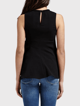Available At Order Of Style Nicholas Crepe Flare Hem Tank in Black