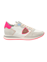 Philippe Model TRPX Low Sneaker in Blanc Fuchsia