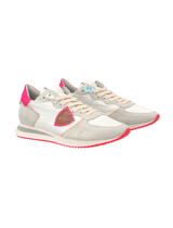 Philippe Model TRPX Low Sneaker in Blanc Fuchsia