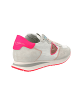 Philippe Model TRPX Low Sneaker in Blanc Fuchsia