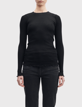 Samsoe Samsoe Doudo Long Sleeve Rib Top in Black