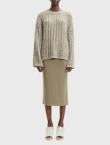 Samsoe Samsoe Julia Crew Neck Knit Sweater in Silver Sage