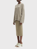 Samsoe Samsoe Julia Crew Neck Knit Sweater in Silver Sage