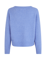 Samsoe Samsoe Nor o n Short Crew Neck Knit Sweater in Iolite