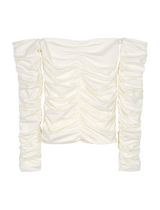 Róhe Smocked Off-Shoulder Top in Off-White