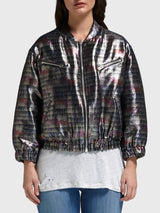 IRO ZINA METALLIC BOMBER JACKET-MULTICO