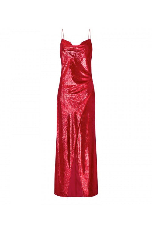 camilla and marc red dress Ravine Draped Sleeve Dress in Cherry Red