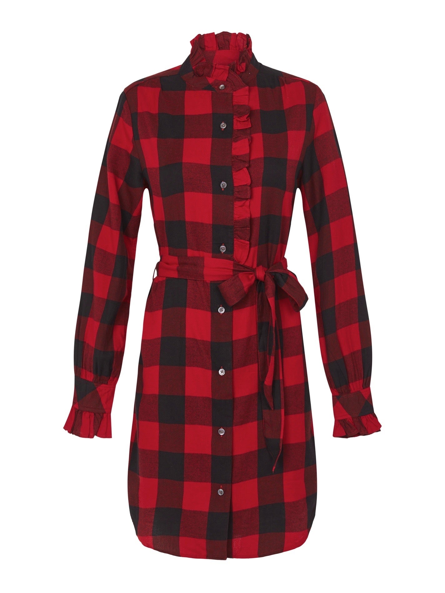 Frame Denim Flannel Check Dress in Red Check – Order Of Style
