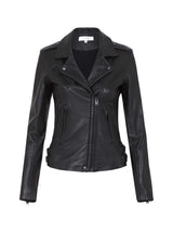IRO Han Leather Biker Jacket in Black / Black