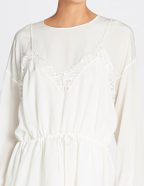 IRO Hassle Long Sleeve Mini Dress in Ecru White Order Of Style IRO Hassle Long Sleeve Mini Dress in Ecru White Order Of Style