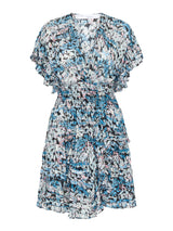 IRO Jenka Short Sleeved Dress in Blue Floral Print