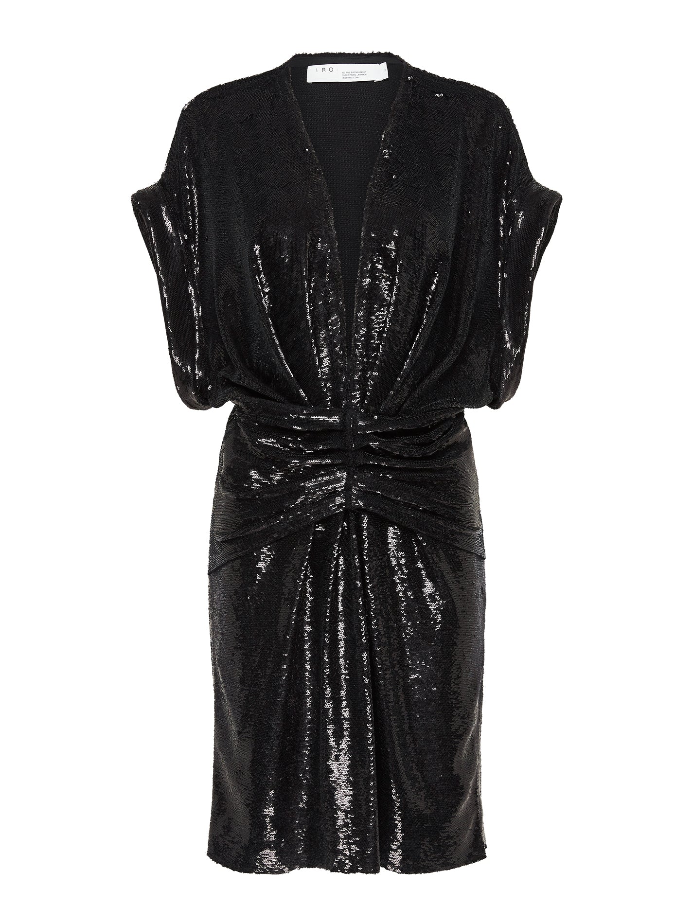iro black sequin dress IRO Lilou Short Sleeved Sequin Mini Dress in Black Order Of Style
