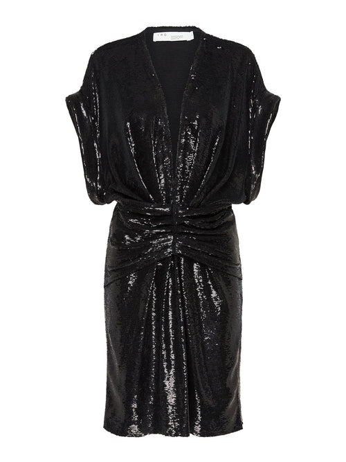 iro loulou sequin dress IRO | LouLou Sequins Metallic Faux Wrap Dress in Pink