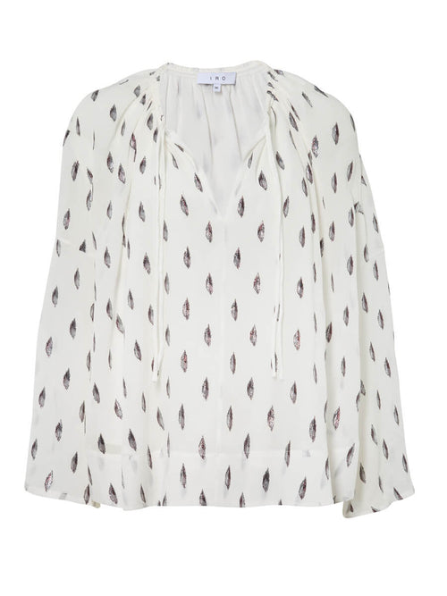 IRO Naomie Peasant Top in White / Silver