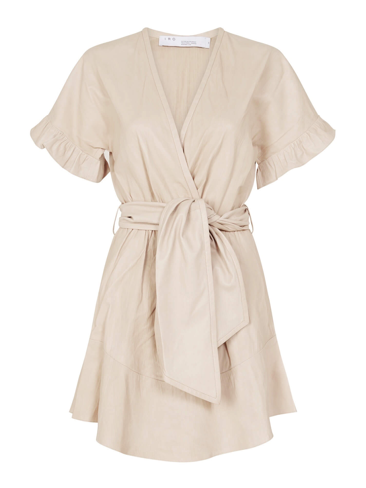 IRO Paz Short Sleeve Leather Mini Dress in Nude – Order Of Style