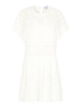 IRO Vilda Short Sleeved Lacey Shift Dress in White