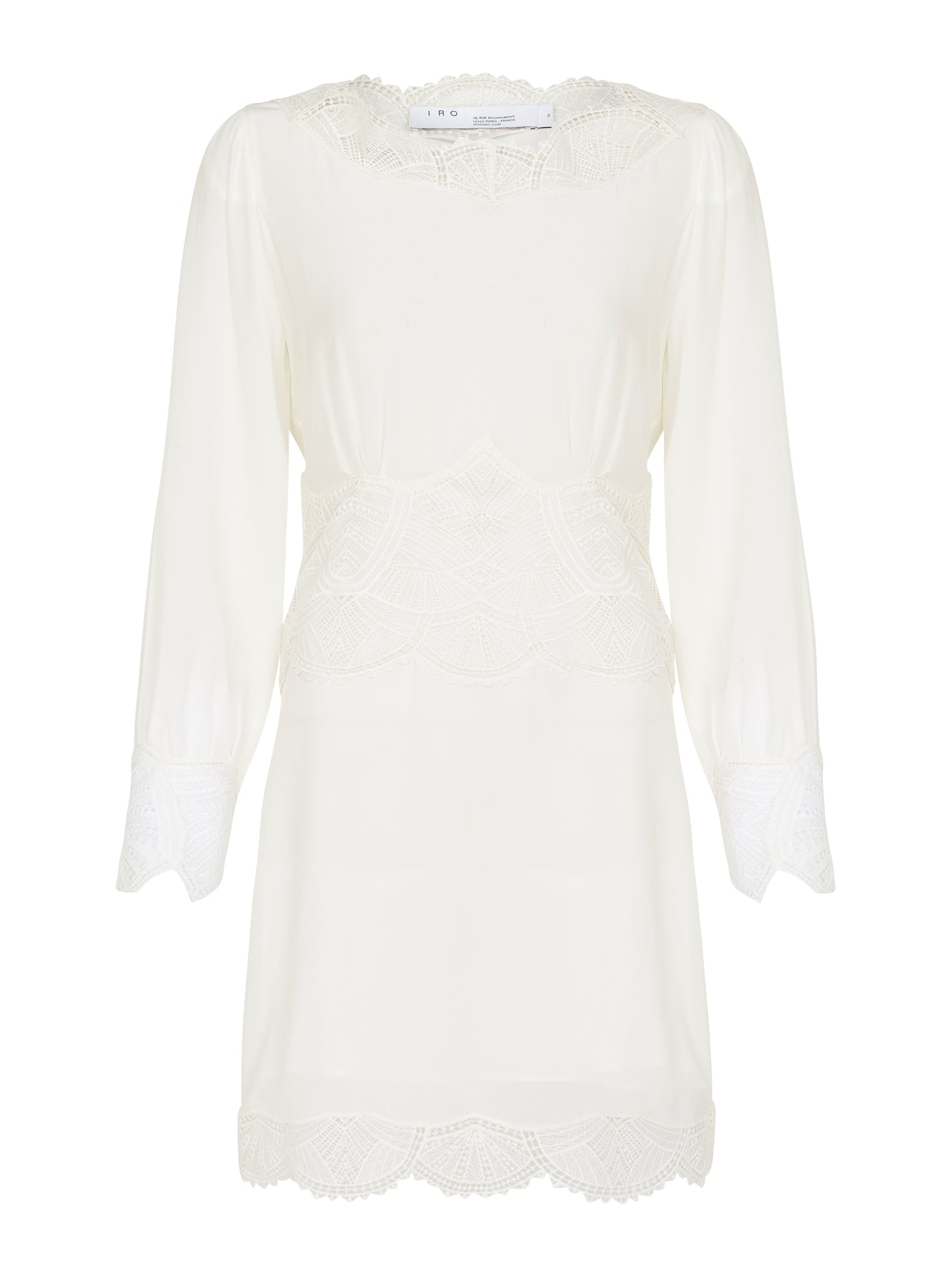 IRO Warry Long Sleeve Lace Mini Dress in White Order Of Style IRO Warry Long Sleeve Lace Mini Dress in White Order Of Style