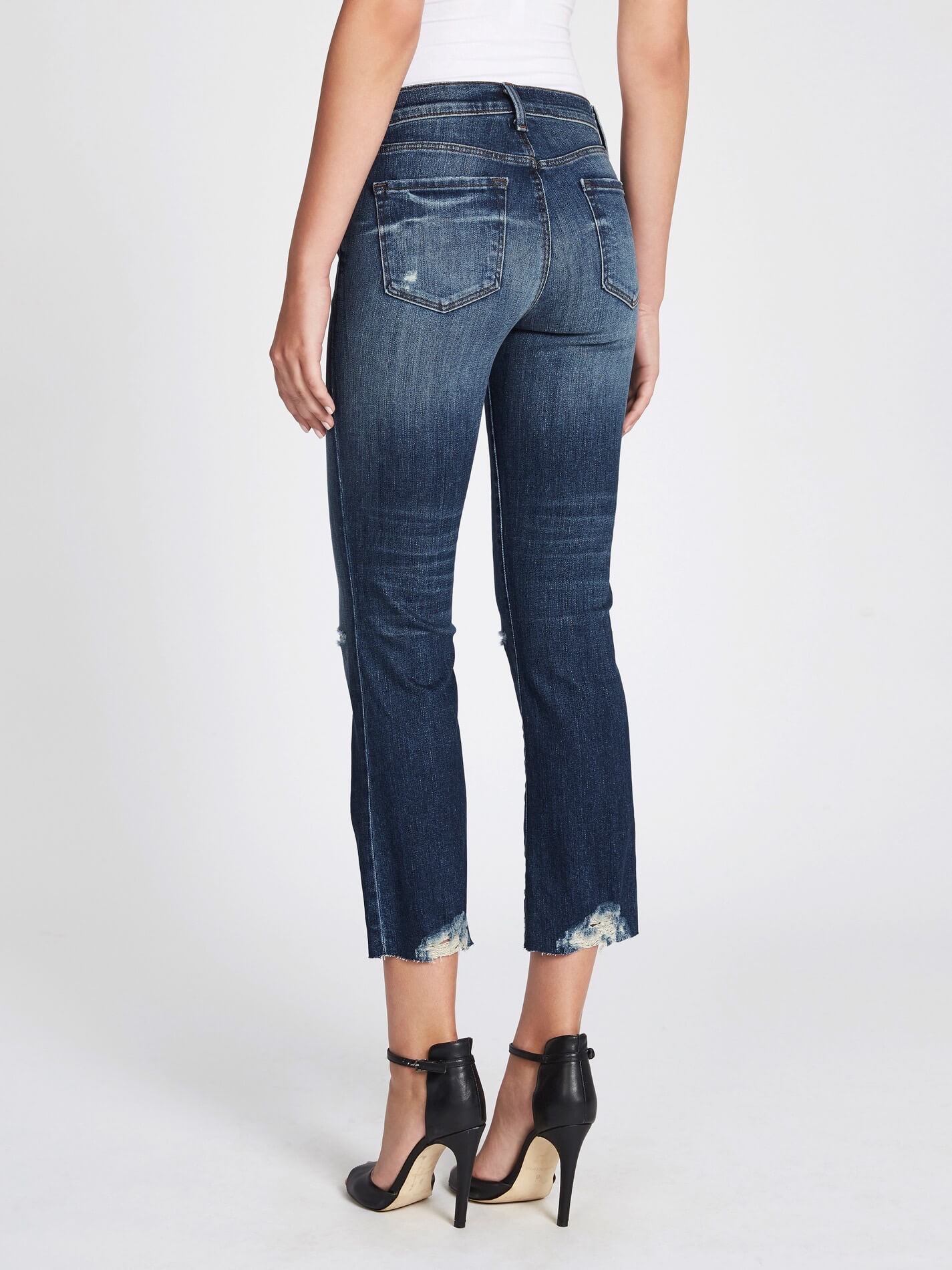 J Brand Selena Mid Rise Crop Boot Jean in Revoke Destruct Order