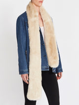 J Brand Veronica Oversized Denim Jacket with faux fur trim in Stun