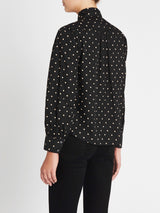 OOS-LaVieRebeccaTaylorEstelleDotScarfNeckTop-BlackCombo-03