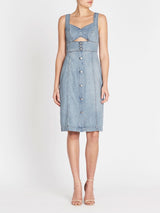 OOS-LaVieRebeccaTaylorSleevelessDrapeyDenimDress-ForgetMeNot-01