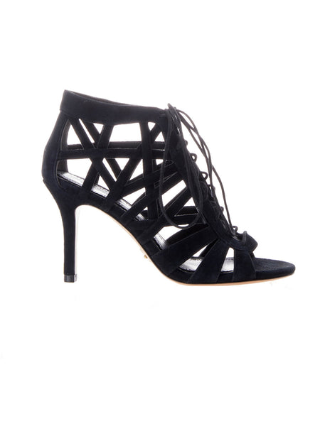 Pour la victoire hettie tiered fringe tassel heel mule sale